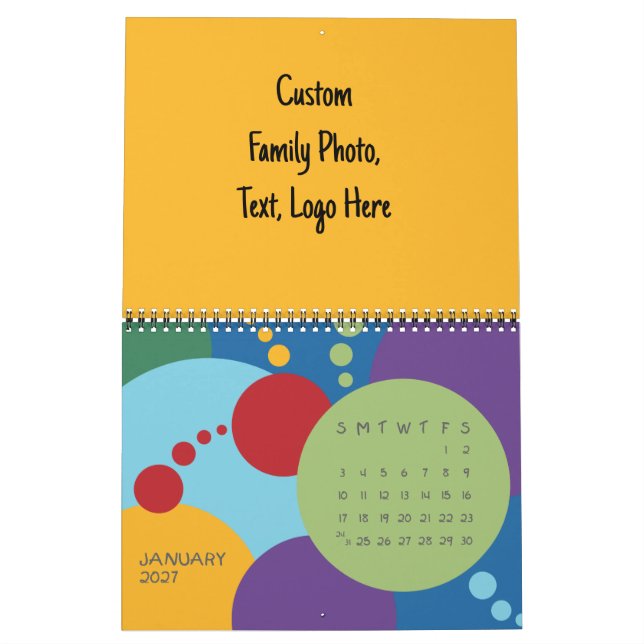 Make Custom Party Grid Calendars - Style Planner (Jan 2027)