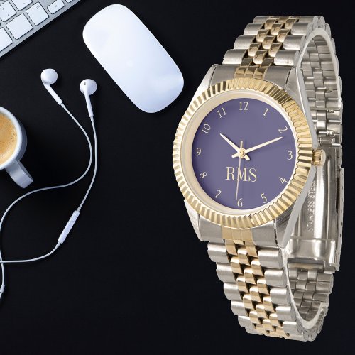 Make Custom Two_Tone Monogrammed Initial Bracelet Watch