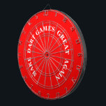 Make Dart Games Great Again  Dart Board<br><div class="desc">Dartboard Dart Board dart tossing throwing fun competitive game set and wall hanging art decor printed with a Make America Great Again play on words and product names with white text on MAGA red background color style by TheFabricSeal print on demand shop at Zazzle.com #ZazzleMade https://www.zazzle.com/store/thefabricseal TheFabricSeal©️Original. This is a play...</div>
