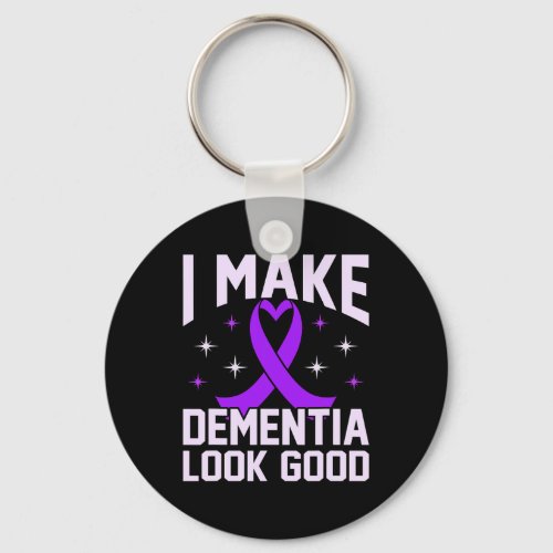 Make Dementia Look Good Alzheimerheimers Awarenes Keychain
