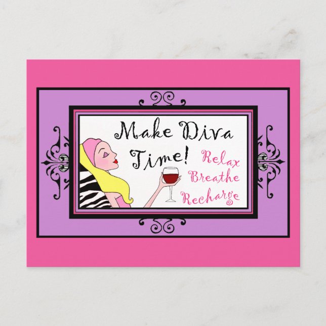 "Make Diva Time"/ Relax postcards (Front)