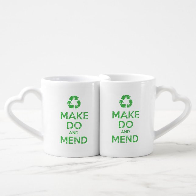 Make Do and Mend Coffee Mug Set (Front Nesting)