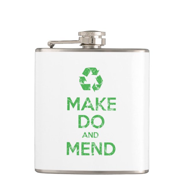 Make Do and Mend Flask (Front)