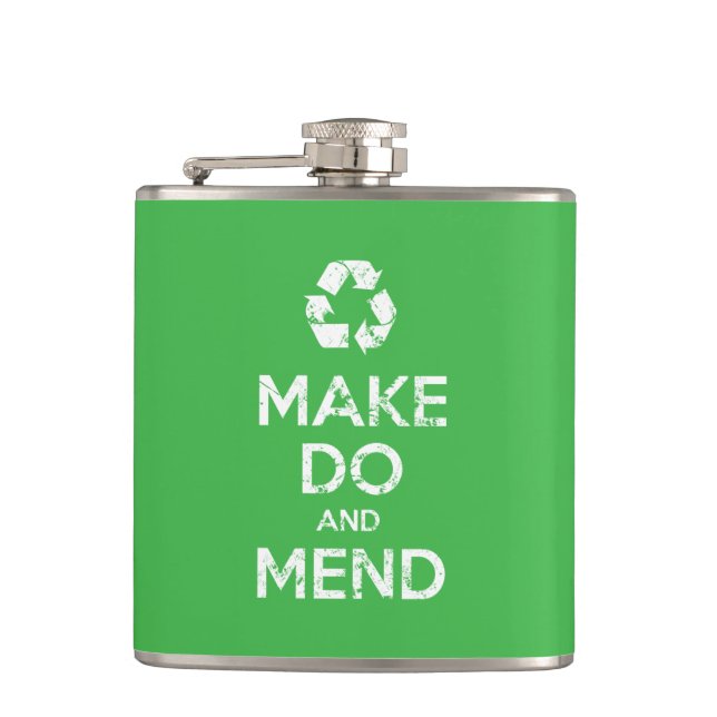 Make Do and Mend Flask (Front)