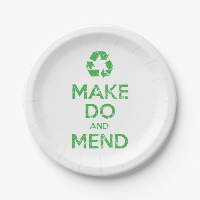 Make Do and Mend Paper Plates (Front)