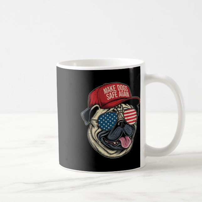 Make Dog Safe Again Red Hat Funny Debate 2024  Coffee Mug (Right)