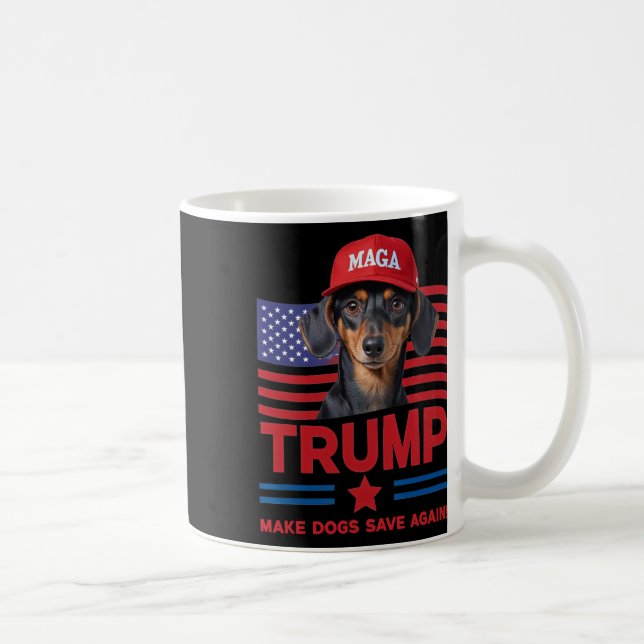 Make Dogs Save Again Funny Trump Puppy Mega Hat  Coffee Mug (Right)