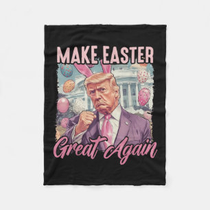 Make Easter Great Again Funny Trump Bunny  Fleece Blanket
