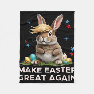 Make Easter Great Again Funny Trump Bunny Spring E Fleece Blanket