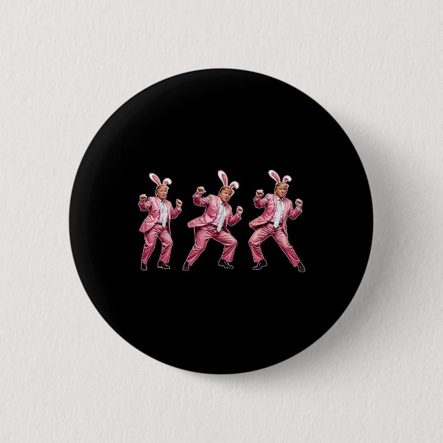 Make Easter Great Again Funny Trump Bunny Spring H Button (Front)