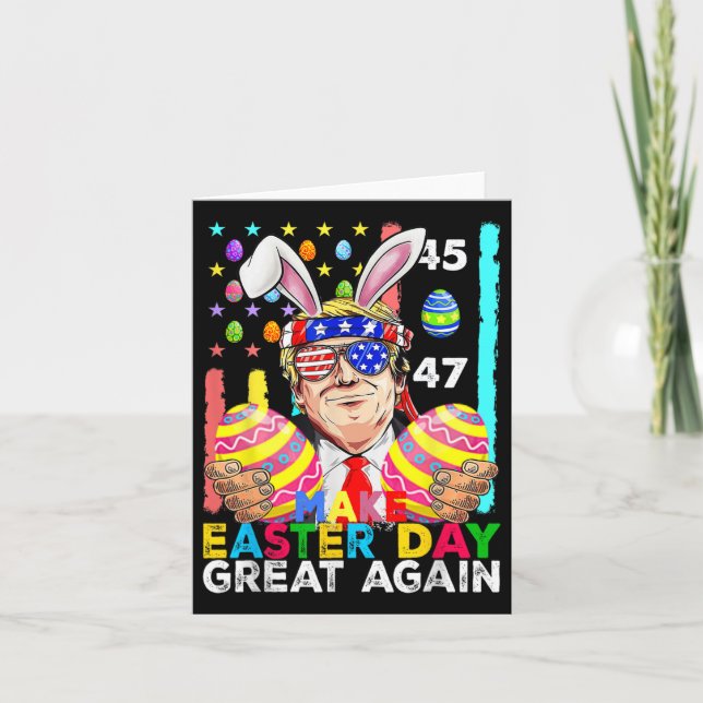 Make Easter Great Again Funny Trump Bunny Spring H Card (Front)