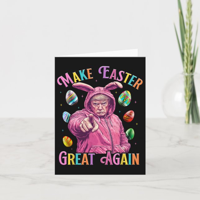 Make Easter Great Again Funny Trump Bunny Spring H Card (Front)