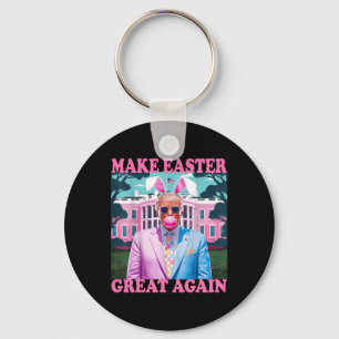 Make Easter Great Again Funny Trump Bunny Spring H Keychain