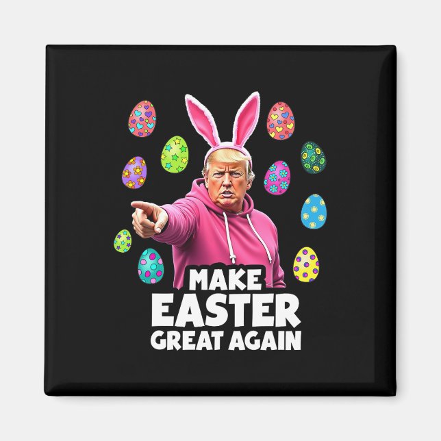 Make Easter Great Again Funny Trump Bunny Spring H Magnet (Front)