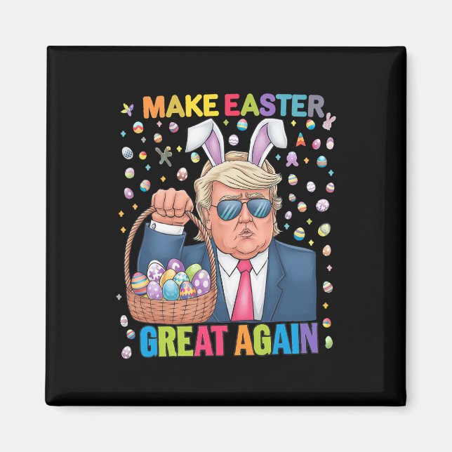 Make Easter Great Again Funny Trump Bunny Spring H Magnet (Front)