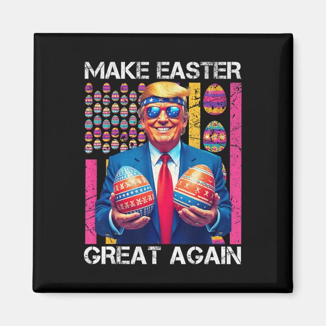 Make Easter Great Again Funny Trump Bunny Spring H Magnet (Front)