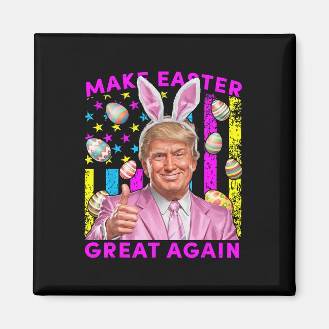 Make Easter Great Again Funny Trump Bunny Spring H Magnet (Front)