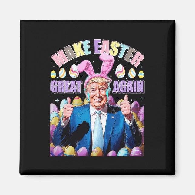 Make Easter Great Again Funny Trump Bunny Spring H Magnet (Front)