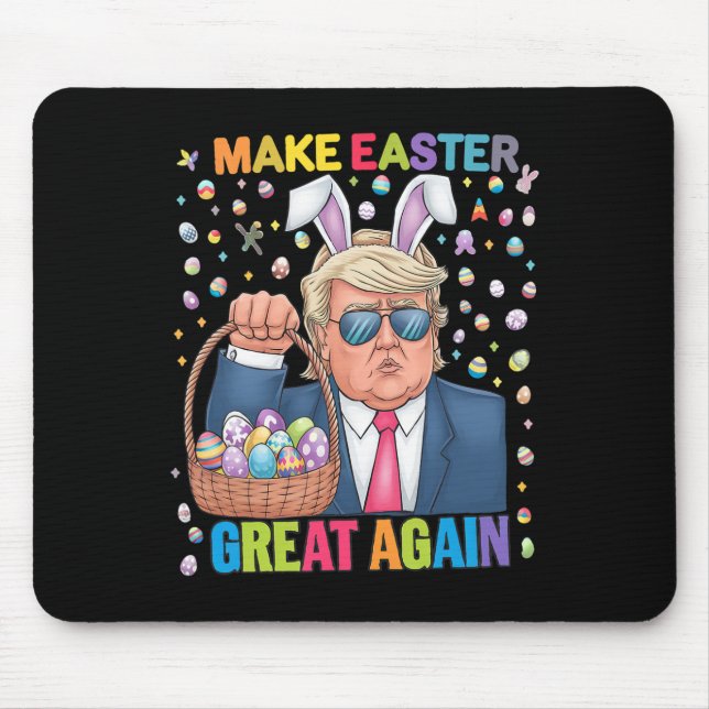 Make Easter Great Again Funny Trump Bunny Spring H Mouse Pad (Front)