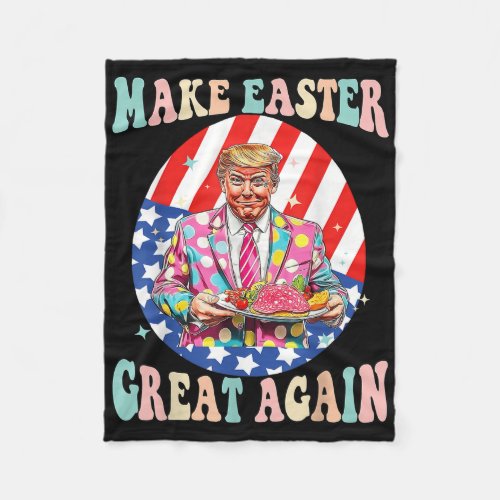 Make Easter Great Again Funny Trump President East Fleece Blanket