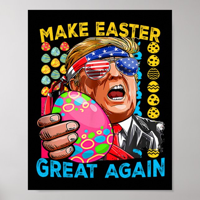 Make Easter Great Again Trump Bunny Flag  Poster (Front)