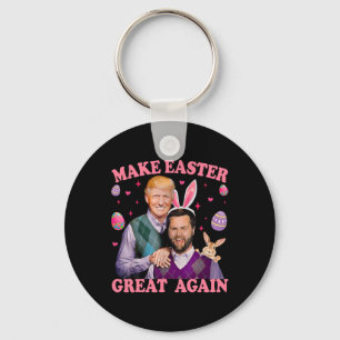 Make Easter Great Again Trump Vance Bunny Hunt Keychain