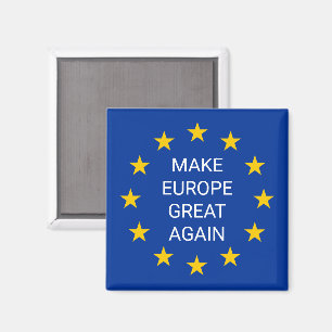 Make Europe Great Again EURO flag square magnet