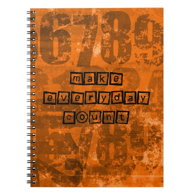 Make Every Day Count with Old Grunge Numbers Notebook (Front)