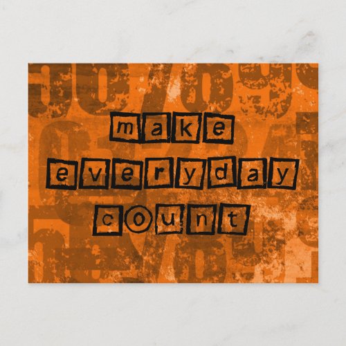 Make Every Day Count with Old Grunge Numbers Postcard