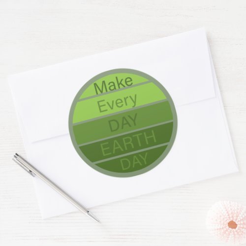 make every day earth day classic round sticker