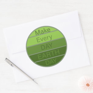 Make every day earth day classic round sticker