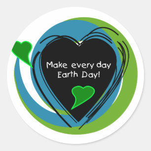 Make Every Day Earth Day Classic Round Sticker