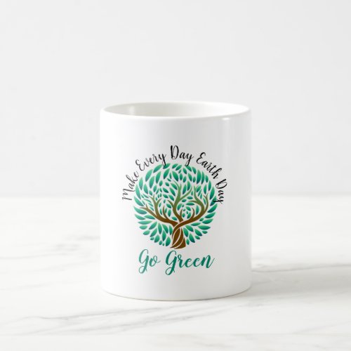 Make Every Day Earth Day Go Green Earth Friendly T Coffee Mug