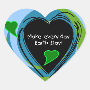 Make Every Day Earth Day Heart Sticker