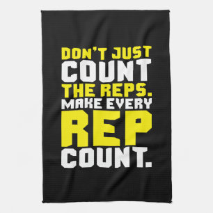 Make Every Rep Count - Workout Motivational Kitchen Towel
