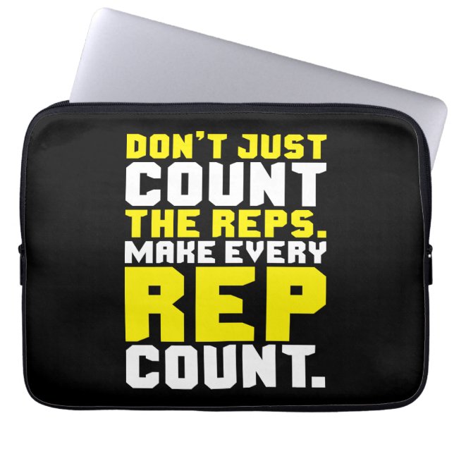 Make Every Rep Count - Workout Motivational Laptop Sleeve (Front)