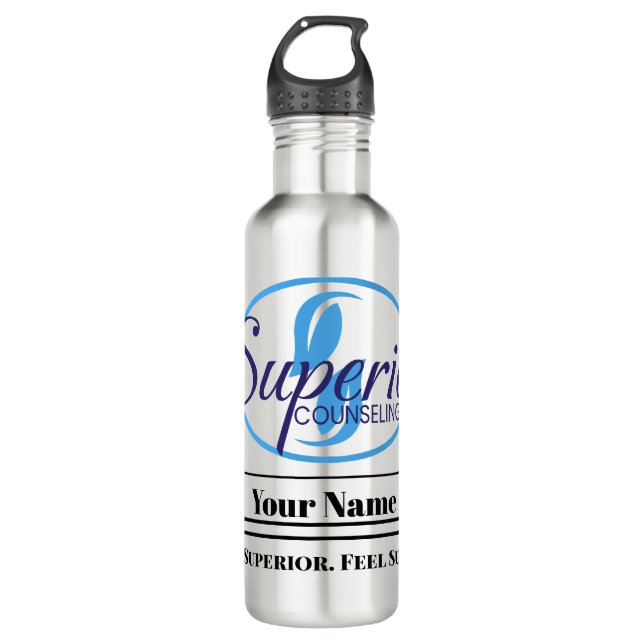 Make Every Sip Superior GLASS Stainless Steel Water Bottle (Front)