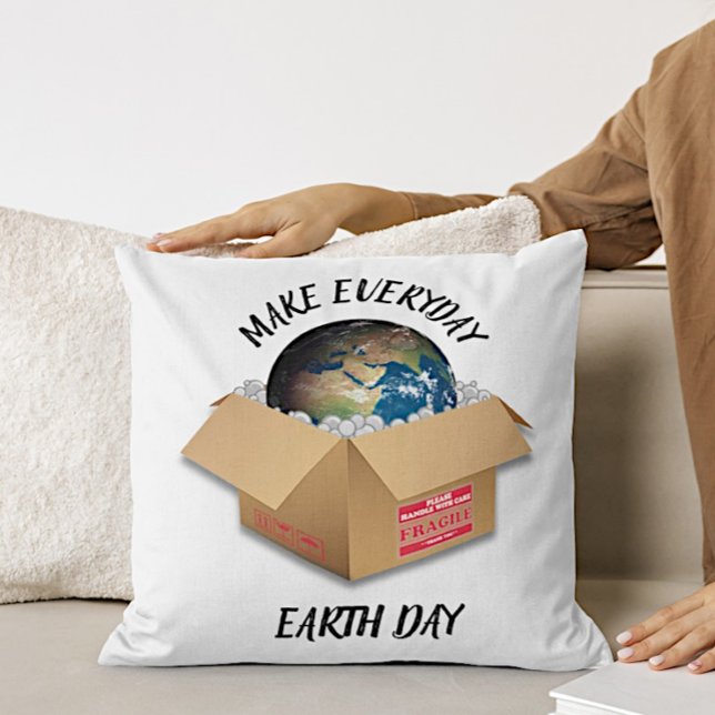 MAKE EVERYDAY EARTH DAY THROW PILLOW (Creator Uploaded)