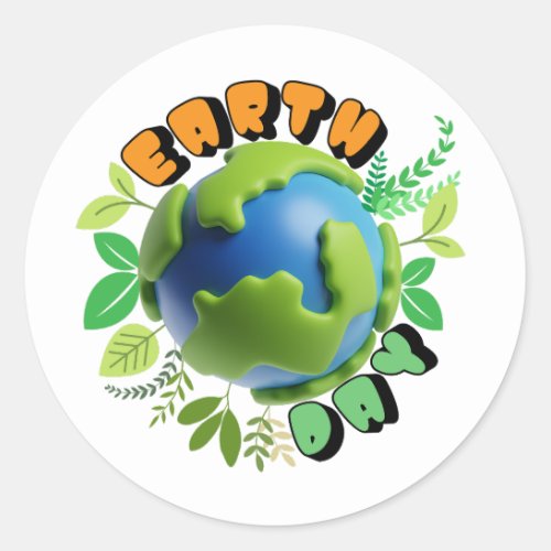 Make Everyday Happy Earth Day  Classic Round Sticker