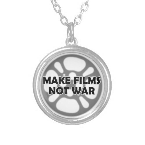Make Films Not War Silver Plated Necklace