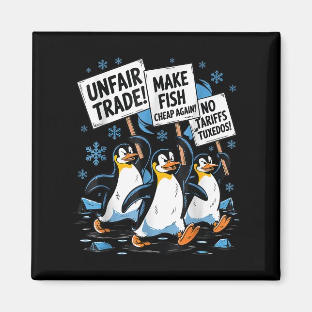 Make Fish Cheap Again! Funny Resist Penguin  Magnet (Front)