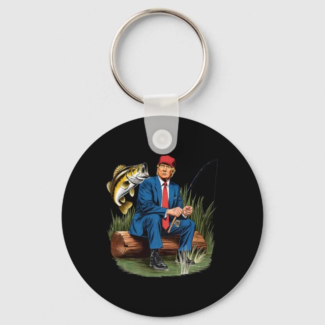 Make Fishing Great Again Funny Byb Fishing Humor T Keychain (Front)