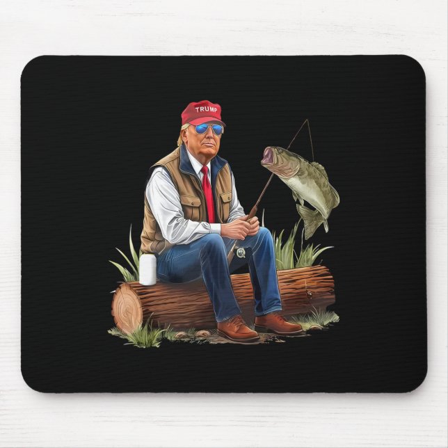 Make Fishing Great Again Funny Byb Fishing Humor T Mouse Pad (Front)
