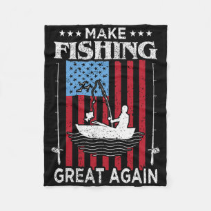 Make Fishing Great Again Trump Funny Fisherman Ang Fleece Blanket