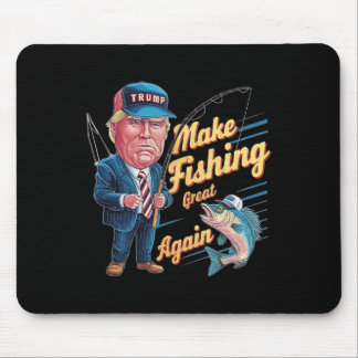 Make Fishing Great Again Trump Funny Fisherman Ang Mouse Pad