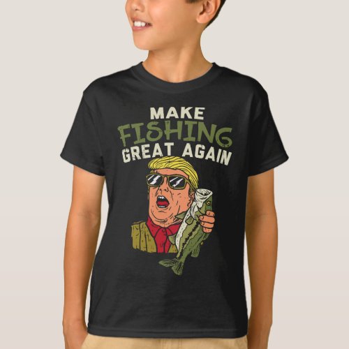 Make Fishing Great Again Trump Funny Fisherman Ang T_Shirt