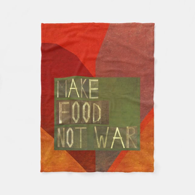 Make Food Not War Fleece Blanket (Front)