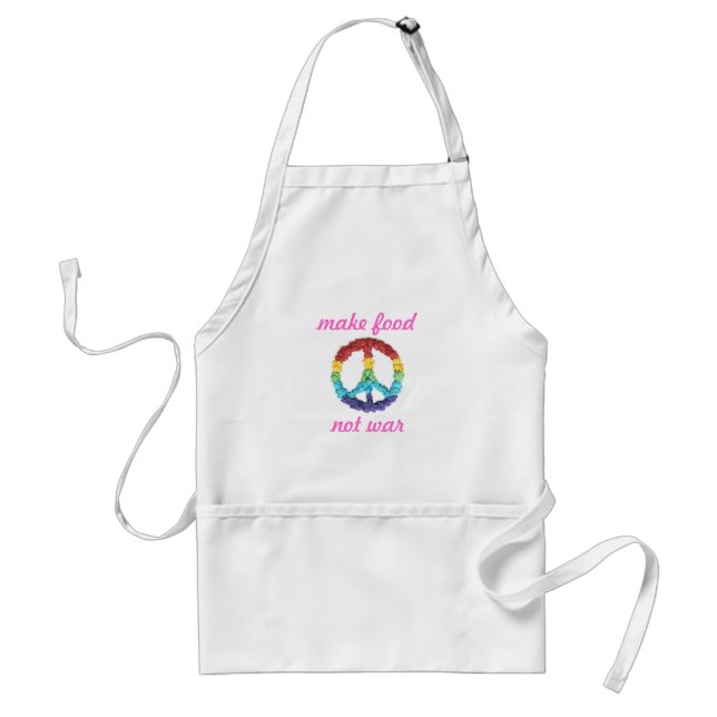 "Make Food, Not War"--women's Adult Apron (Front)