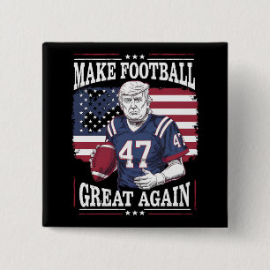 Make Football Great Again Vintage USA Flag Trump Button