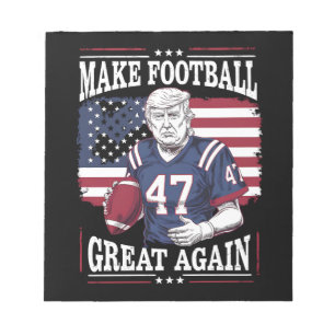 Make Football Great Again Vintage USA Flag Trump Notepad